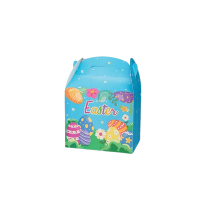 Κουτί Χάρτινο Πασχαλινό με Χεράκι – Happy Easter 14x12x10cm (Σετ 12 Τεμαχίων)