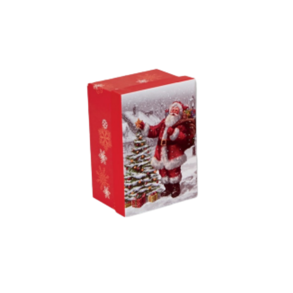 Σετ 3 χάρτινα κουτιά ορθογώνια Άη Βασίλης με δέντρο (373042-18)