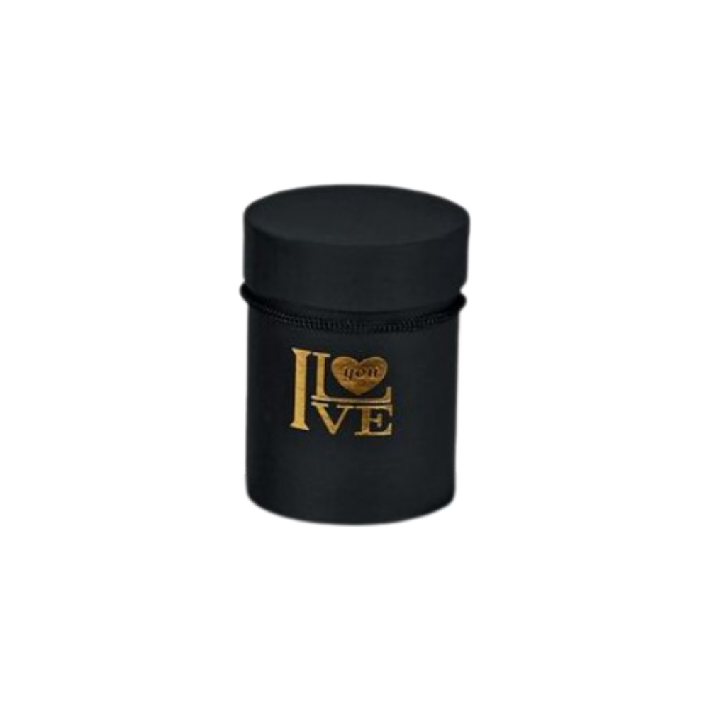 Κουτί Δώρου με Χειρολαβή – "I Love You" χρώμα μαύρο 9x11,5 cm