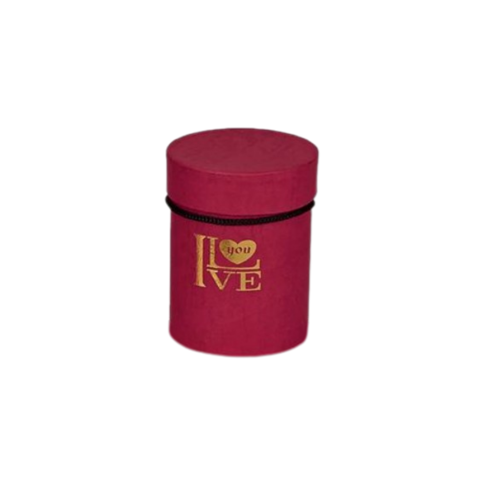 Κουτί Δώρου με Χειρολαβή – "I Love You" χρώμα μπορντώ 9x11,5 cm