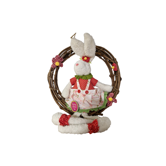 Πασχαλινό Διακοσμητικό Στεφάνι με Λαγουδάκι και Λουλούδια 40 εκ. (394666)
