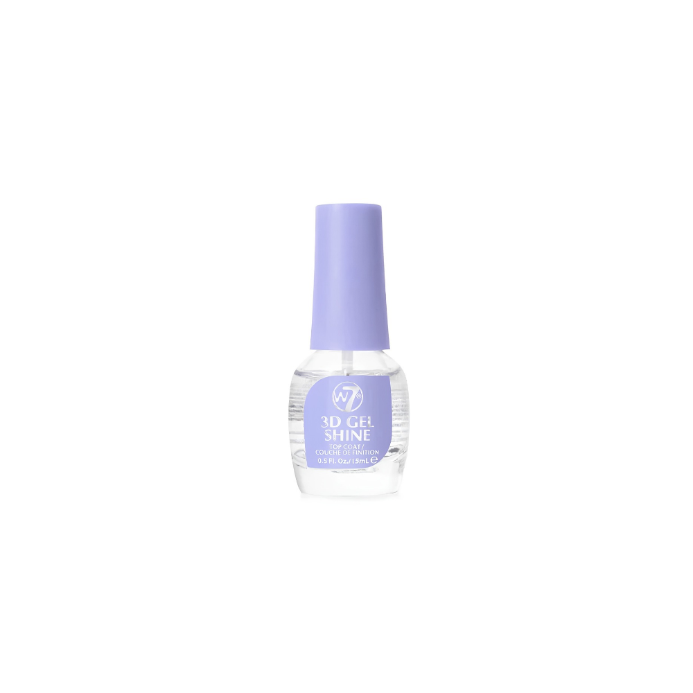 W7 3D Gel Shine Top Coat Nail Treatment Top Coat για Έντονη Λάμψη Gel 15ml