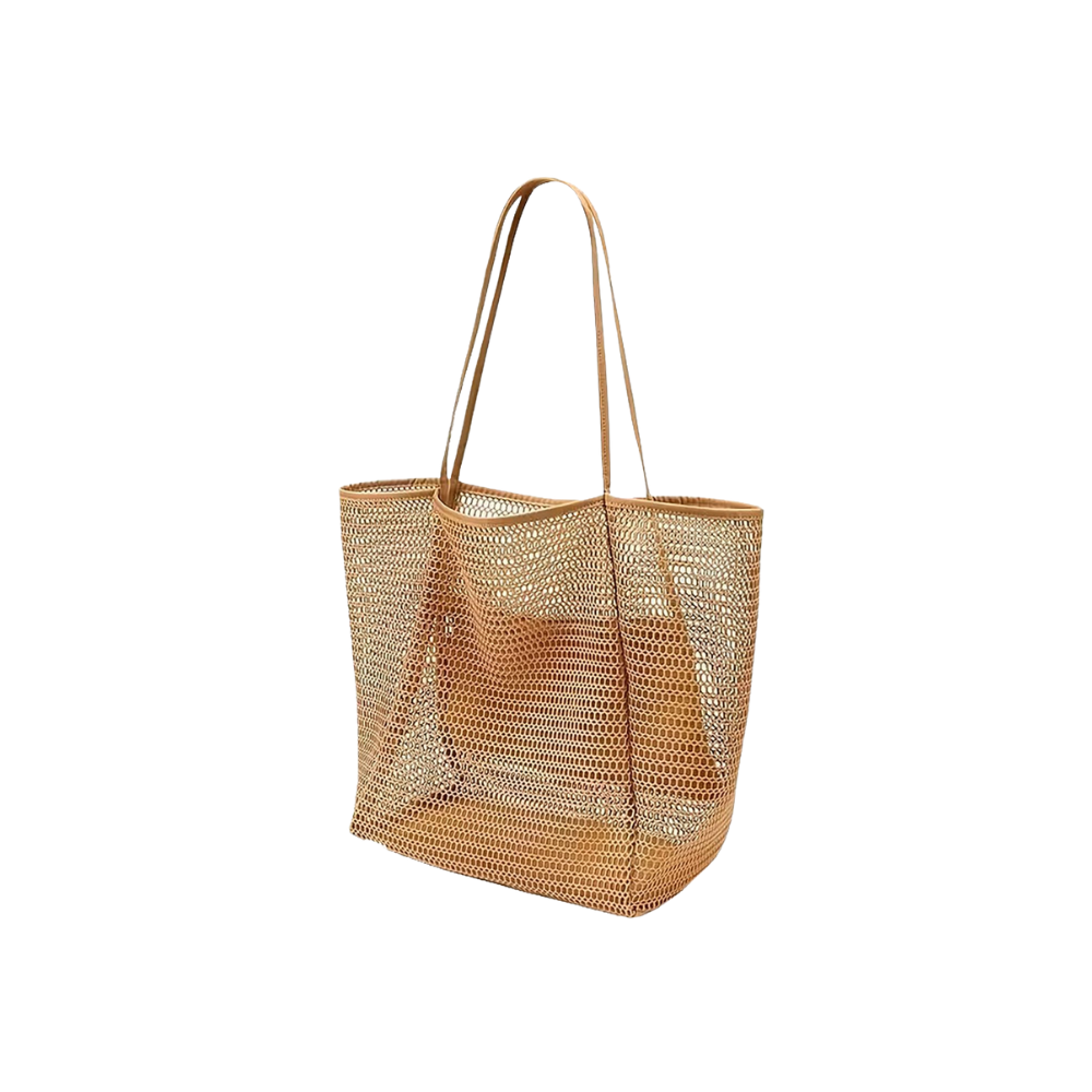 Τσάντα Παραλίας από Ψαθόχαρτο Τρυπητή 51x34x15cm (42-3353)