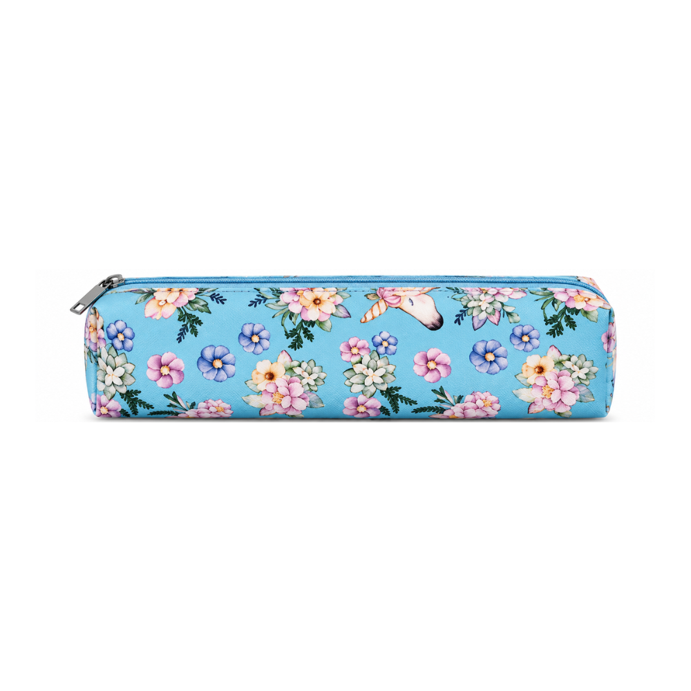 Κασετίνα Floral με Λουλούδια 19x5x4cm Γαλάζιο (50-2933)