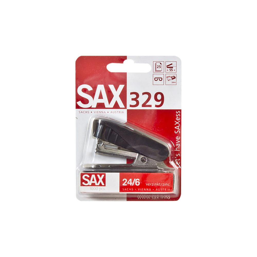 Sax Mini Συρραπτικό Χειρός με Δυνατότητα Συρραφής έως 25 Φύλλα Μαύρο (50-643)