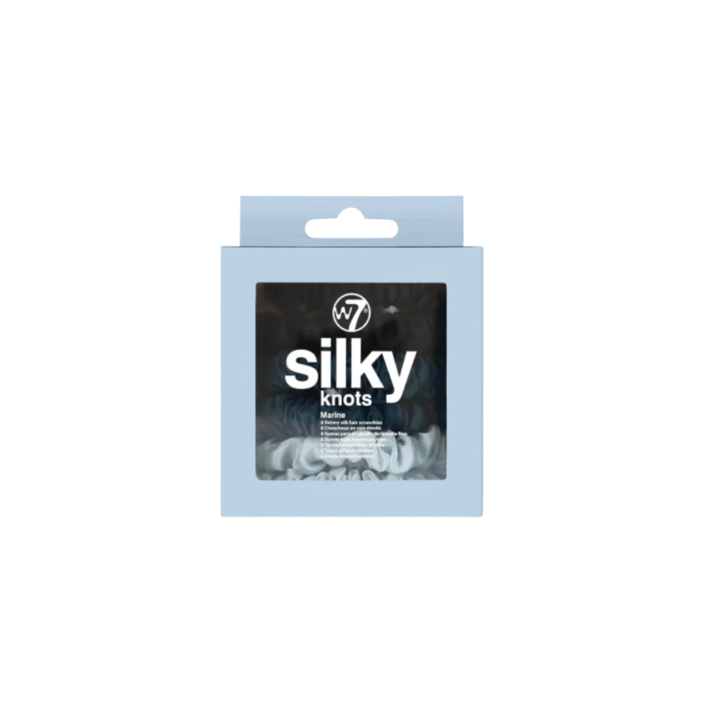 W7 Silky Knots 6 Hair Scrunchies Marine