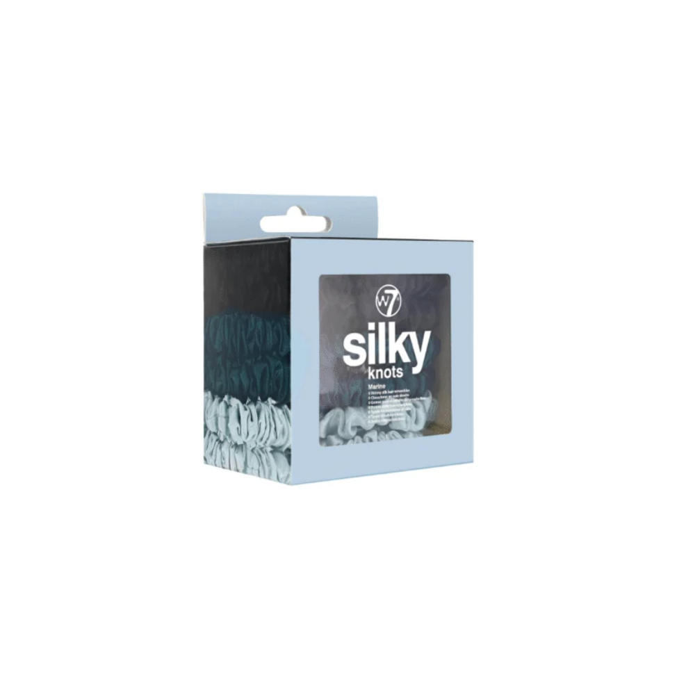 W7 Silky Knots 6 Hair Scrunchies Marine