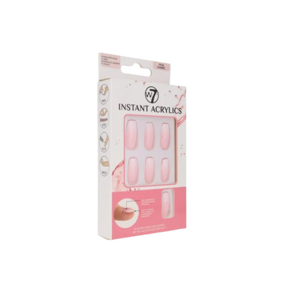 W7 Instant Acrylics Pink Ombre Τεχνητά Νύχια με Κόλλα 24τμχ