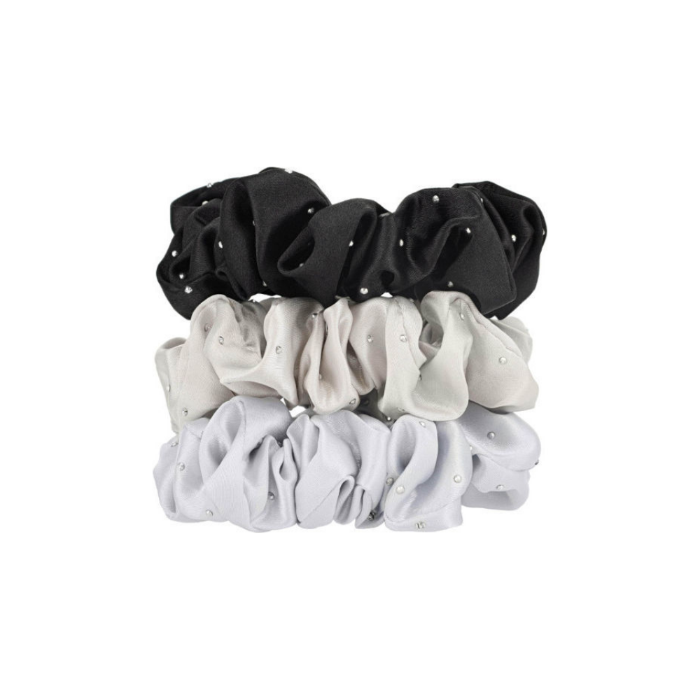 W7 Cosmetics Silky Knots Scrunchy Μαλλιών Ασημί 3τμχ