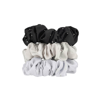 W7 Cosmetics Silky Knots Scrunchy Μαλλιών Ασημί 3τμχ