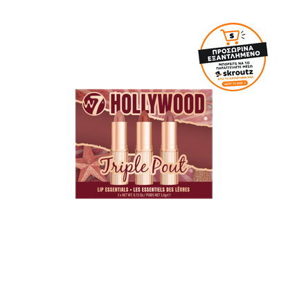 W7 Cosmetics Hollywood Triple Pout Σετ Μακιγιάζ για τα Χείλη 3τμχ