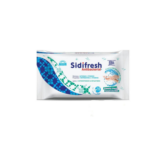 Sidiline Sidifresh Antibacterial Μαντηλάκια 70τμχ
