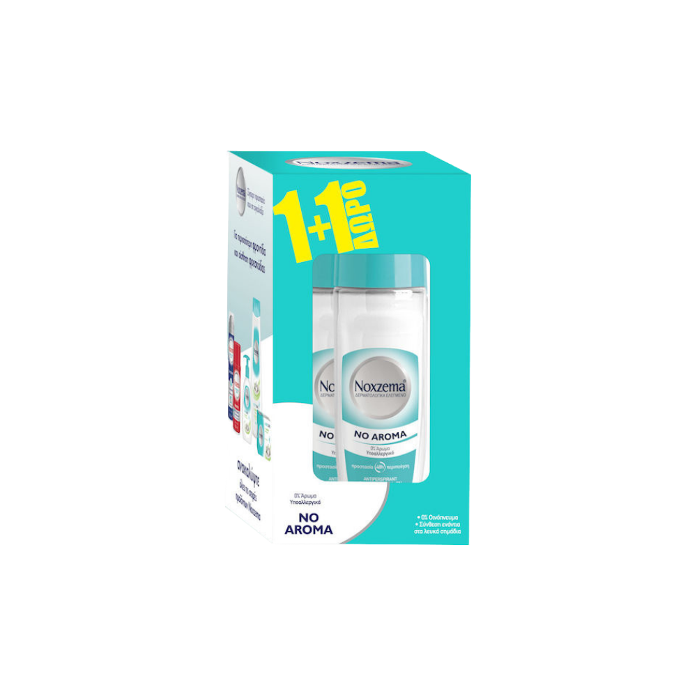 Noxzema No Aroma Antiperspirant Αποσμητικό 48h σε Roll-On 2x50ml
