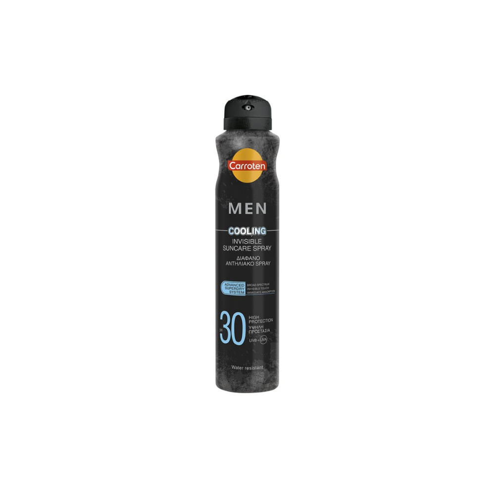Carroten Men Cooling Διάφανο Αντιηλιακό Spray SPF30 200ml