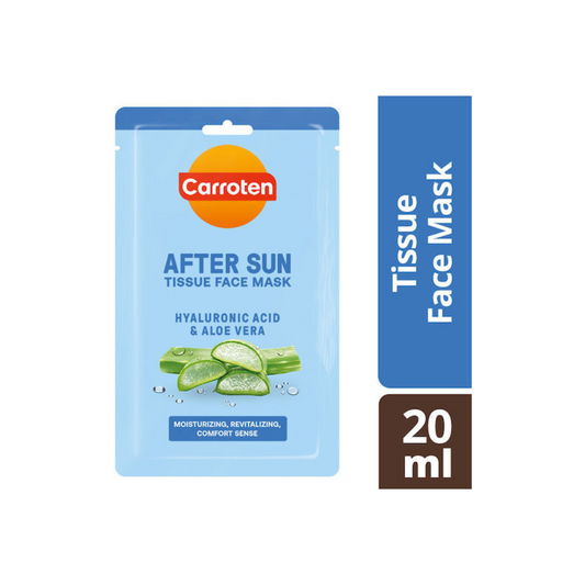 Carroten After Sun Face Mask Υφασμάτινη Μάσκα Προσώπου Για Μετά Τον Ήλιο Με Υαλουρονικό 20ml