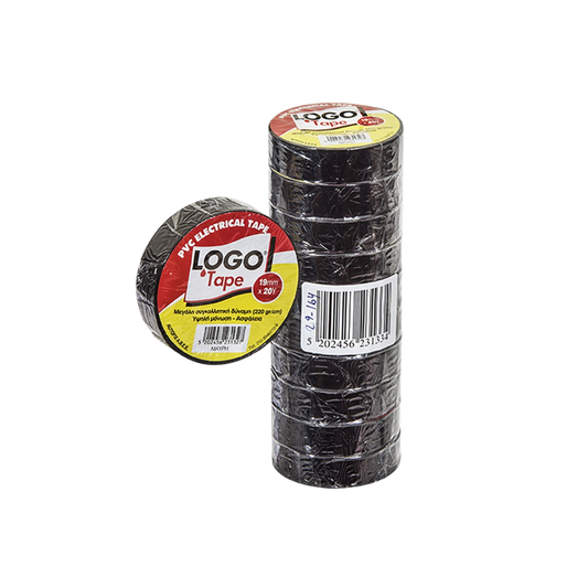 Logo Μονωτική Ταινία 19mm x 20m PVC Black Μαύρη (29-164)