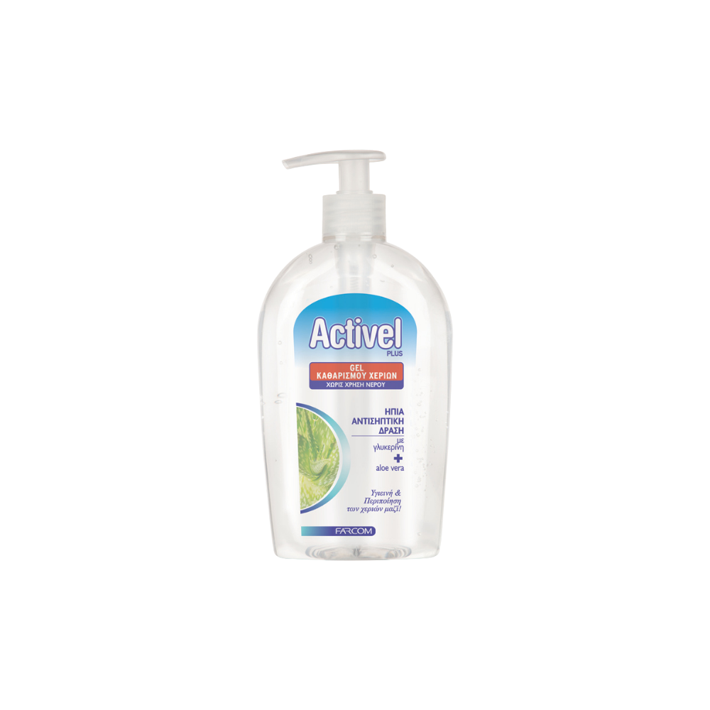 Farcom Activel Plus Αντισηπτικό Gel Χεριών με Αντλία 500ml Aloe Vera