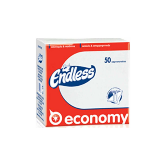 Endless Economy 50 Χαρτοπετσέτες Λευκές 30x30cm