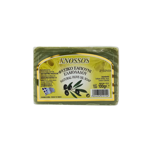 Knossos Soap Olive Oil Soap Μπάρα Σαπουνιού Φυσικό Πράσινο 100gr