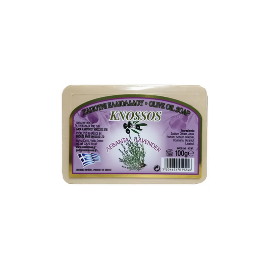 Knossos Soap Olive Oil Soap Μπάρα Σαπουνιού Λεβάντα 100gr