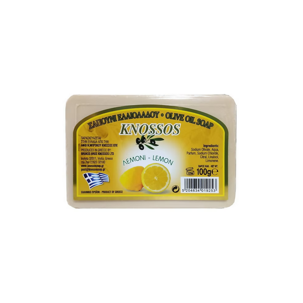 Knossos Soap Olive Oil Soap Μπάρα Σαπουνιού Λεμόνι 100gr