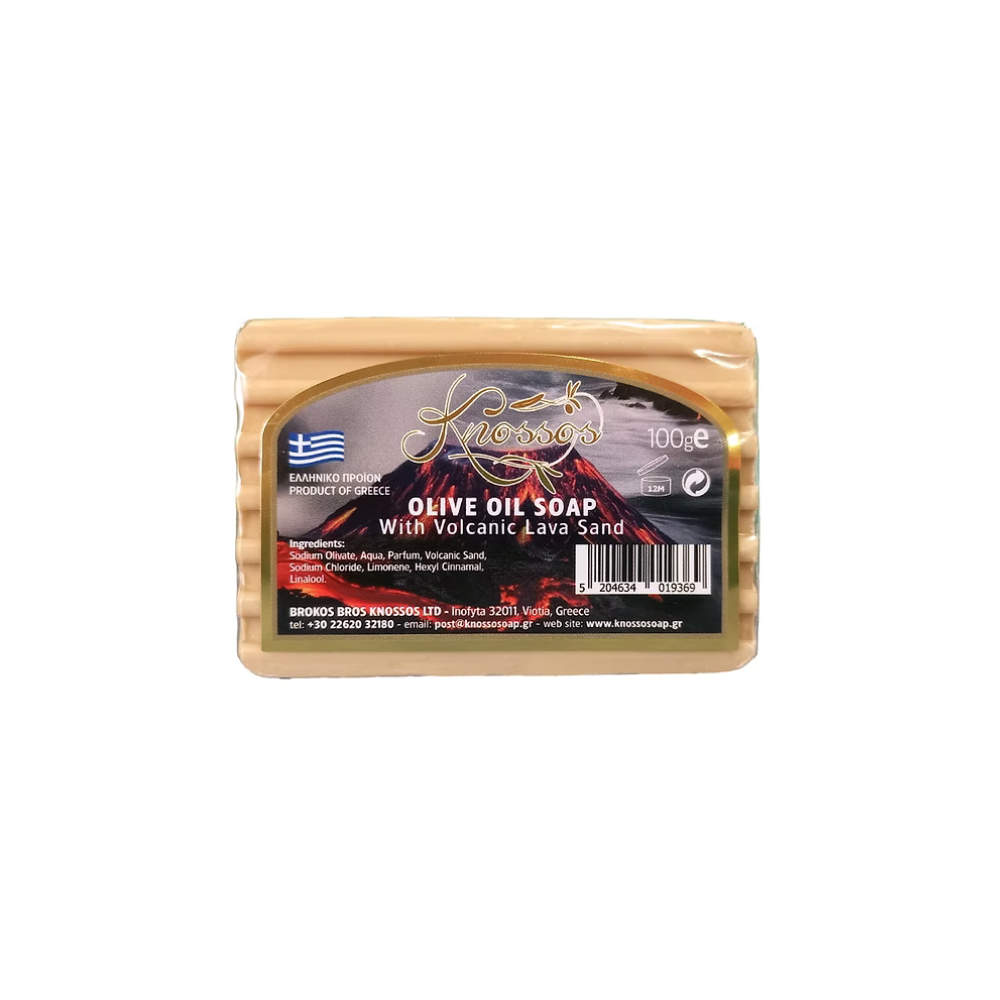 Knossos Soap Olive Oil Soap Μπάρα Σαπουνιού με ηφαιστειακή λάβα 100gr