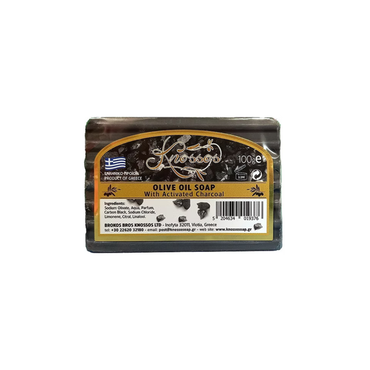 Knossos Soap Olive Oil Soap Μπάρα Σαπουνιού με ενεργό άνθρακα 100gr