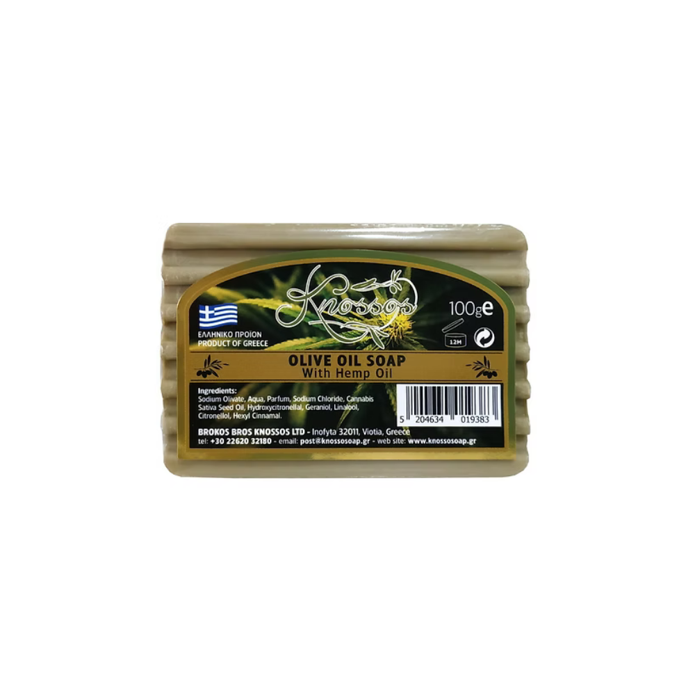 Knossos Soap Olive Oil Soap Μπάρα Σαπουνιού με έλαιο κάνναβης 100gr