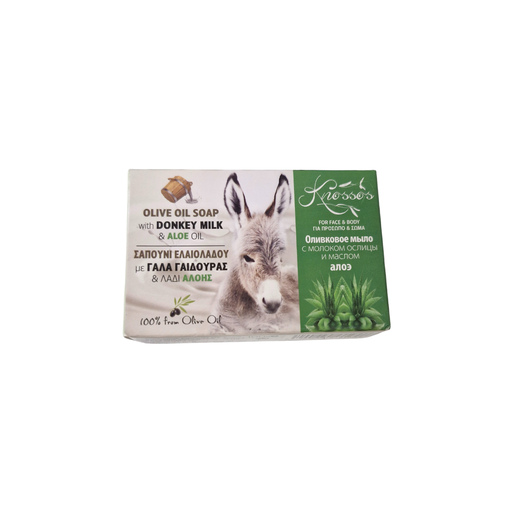 Knossos Soap Olive Oil Soap Μπάρα Σαπουνιού με γάλα γαϊδούρας και αλόη 100gr