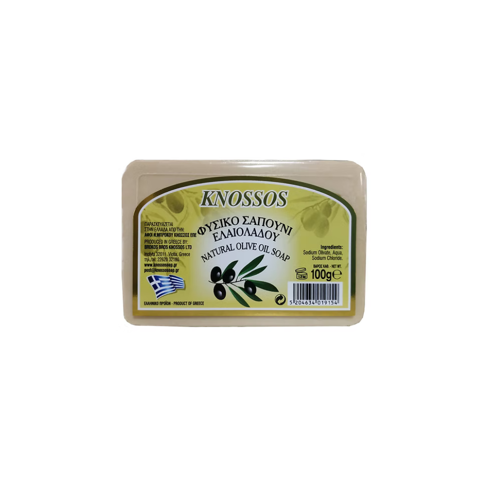 Knossos Soap Olive Oil Soap Μπάρα Σαπουνιού Φυσικό Λευκό 100gr