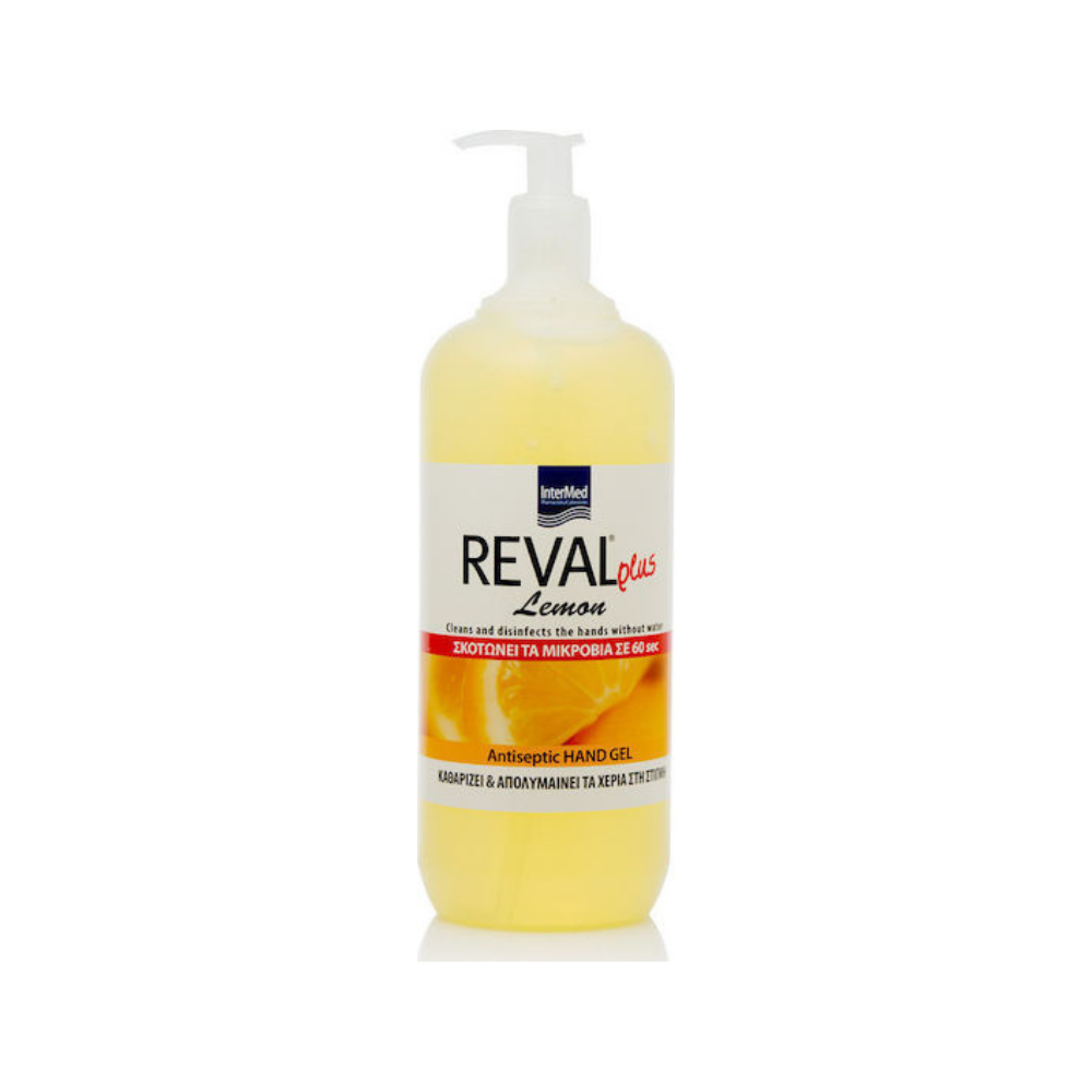 InterMed Reval Plus Αντισηπτικό Gel Χεριών με Αντλία 1000ml Λεμόνι