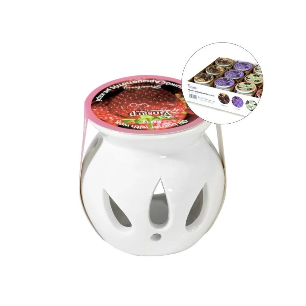 VIOSARP Κεραμικός Αρωματιστής με Αρωματικό Κερί Wax Melt 9g Φράουλα