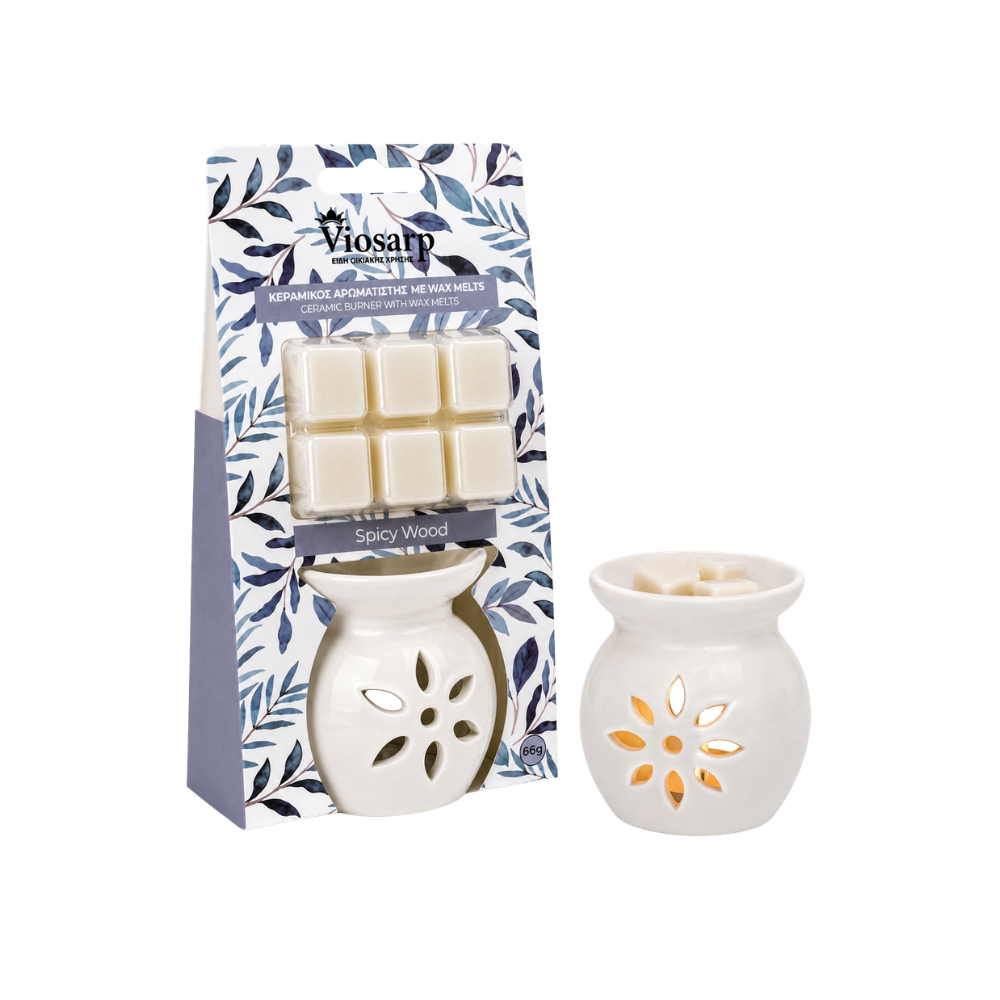 Viosarp Κεραμικός Αρωματιστής με Wax Melts Spicy Wood 66gr