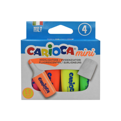 Μαρκαδόροι Υπογραμίσεως Carioca Μίνι 5,0mm σετ 4τεμ