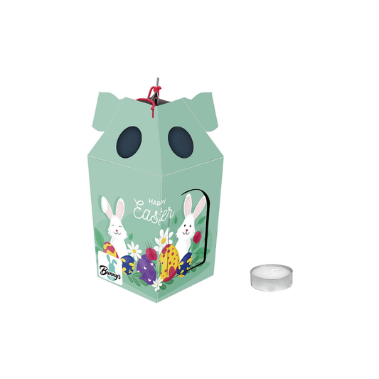 Φαναράκι με Ρεσώ Λαγουδάκια Happy Easter 21x9,5cm (73-1854)