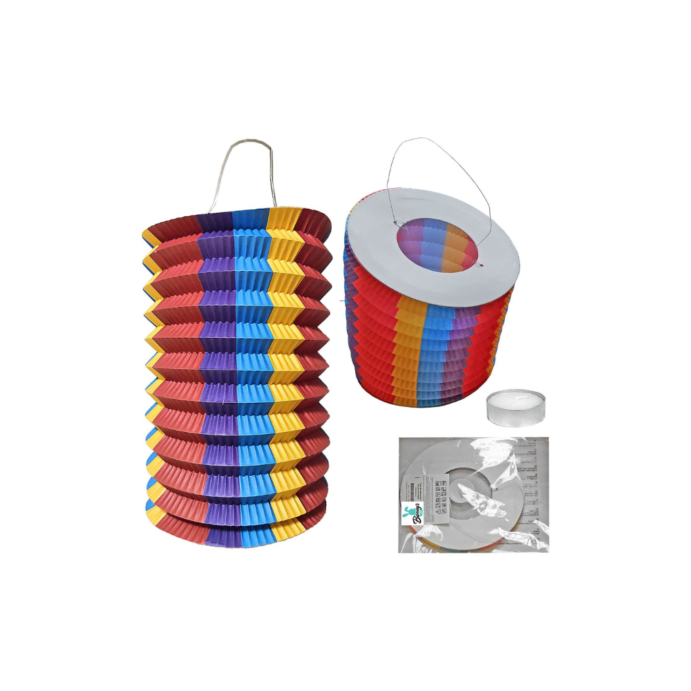Φαναράκι Χάρτινο Πολύχρωμο με Ρεσώ 25 x ø16cm