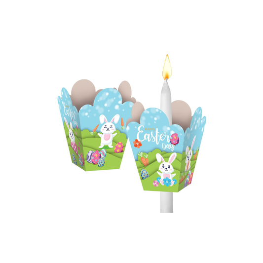 Πασχαλινός Κηροστάτης Χάρτινος Σχέδιο Λαγός Happy Easter Σετ 12τμχ (73-2258)