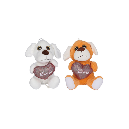 ToyMarkt Σκυλάκι Λούτρινο Καρδιά Love 20cm (Διάφορα Χρώματα) (79-377)