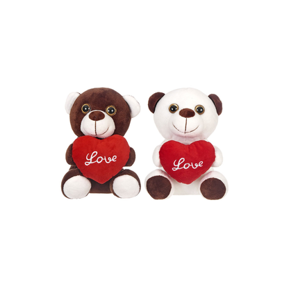 ToyMarkt Αρκουδάκι Λούτρινο με Καρδιά Love 20cm Καφέ (79-384)