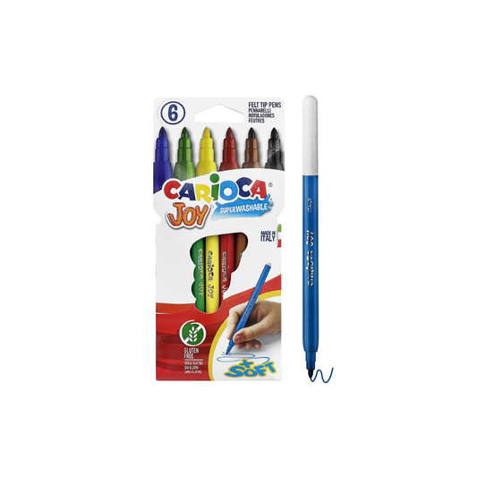 Carioca Μαρκαδόροι Ζωγραφικής 2.6mm Λεπτοί, Πλενόμενοι Σετ 6 χρώματα