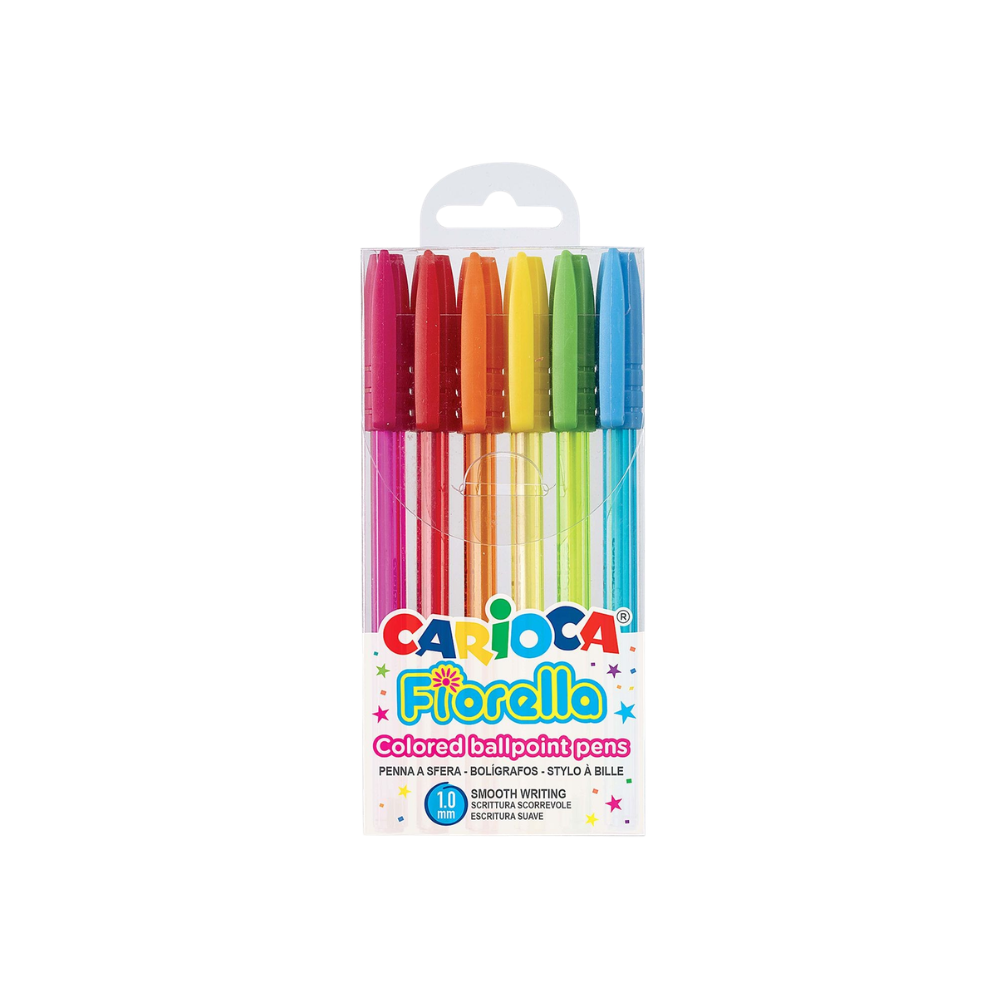 Στυλό Carioca Fiorella 6 Χρώματα Ballpoint 1.0 mm (60-702)