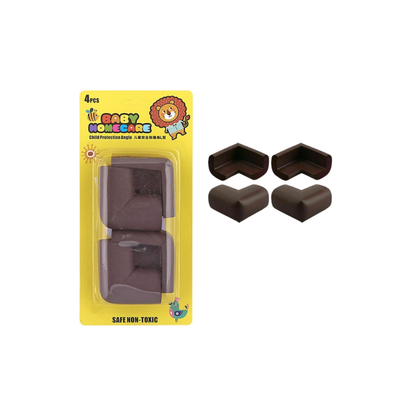 HOMie Γωνία Προστασίας από Πλαστικό Dark Brown 4τμχ (81-501)