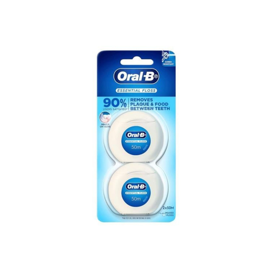 Oral-B Essential Κερωμένο Οδοντικό Νήμα με Γεύση Μέντα 50m 2τμχ