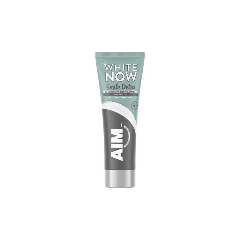 AIM White Now Smile Detox Οδοντόκρεμα με Ενεργό Άνθρακα για Λεύκανση 75ml