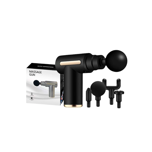 Massage Gun – Επαναφορτιζόμενο Πιστόλι Μασάζ Δόνησης με 4 Κεφαλές (89-54)