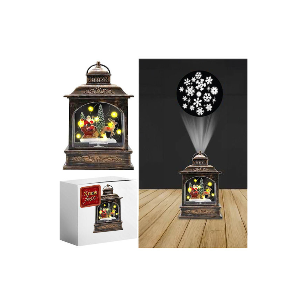 XMASfest Χριστουγεννιάτικο Φαναράκι Μπαταρίας 21x13,5x8cm