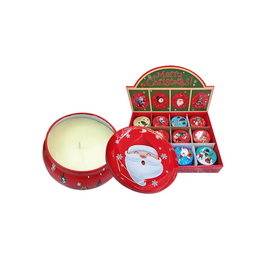 Κερί Xmas σε Μεταλλικό Κουτί με Καπάκι 7x4,5cm 110gr