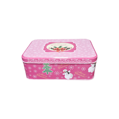 Σετ Κουτιά Μεταλλικά Xmas 3 τεμαχίων Ροζ Χρώμα