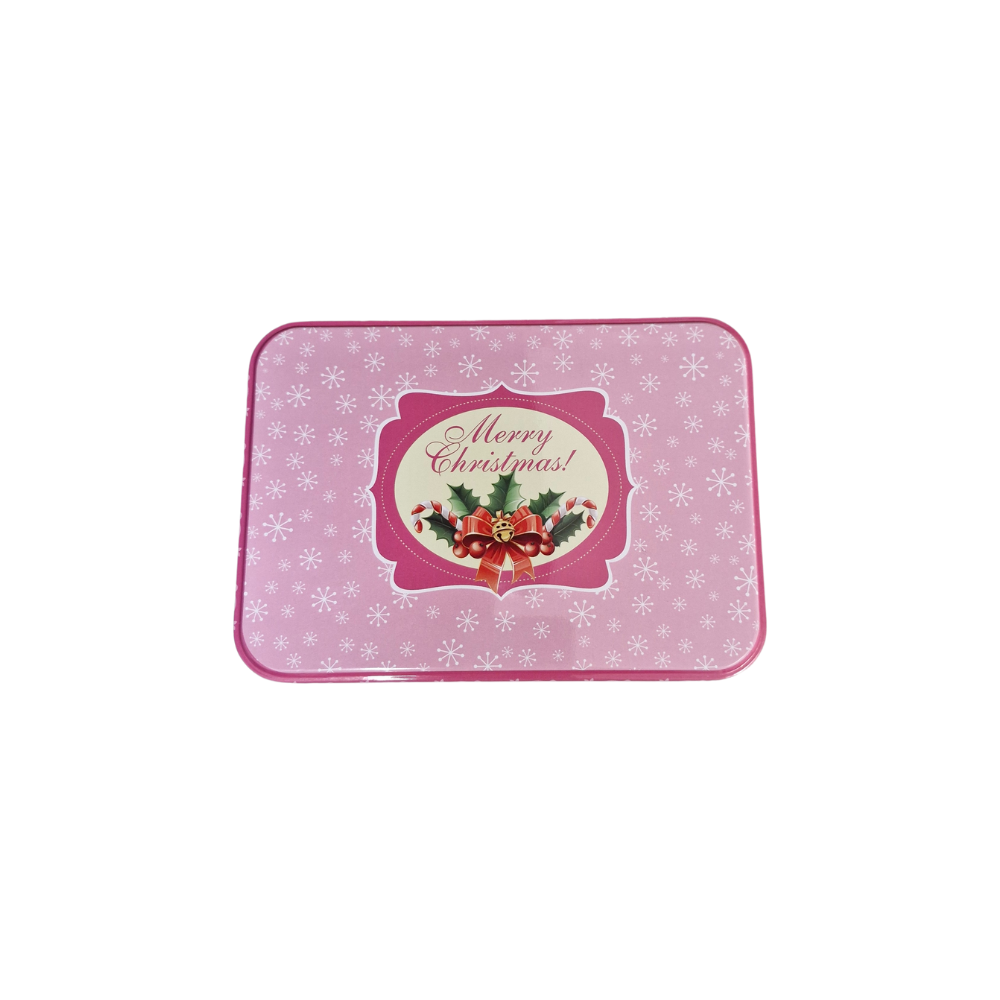Σετ Κουτιά Μεταλλικά Xmas 3 τεμαχίων Ροζ Χρώμα