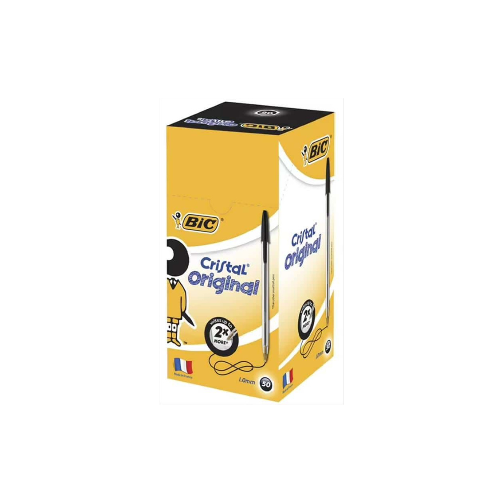 Bic Cristal Στυλό Ballpoint με Μαύρο Μελάνι 50τμχ